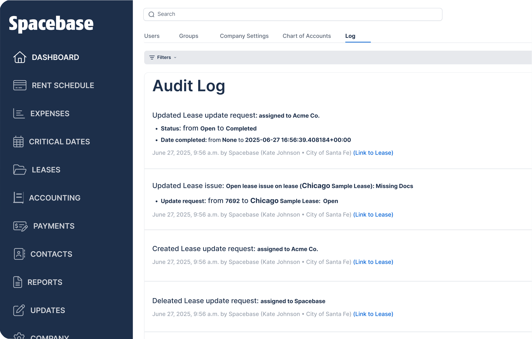 Audit log